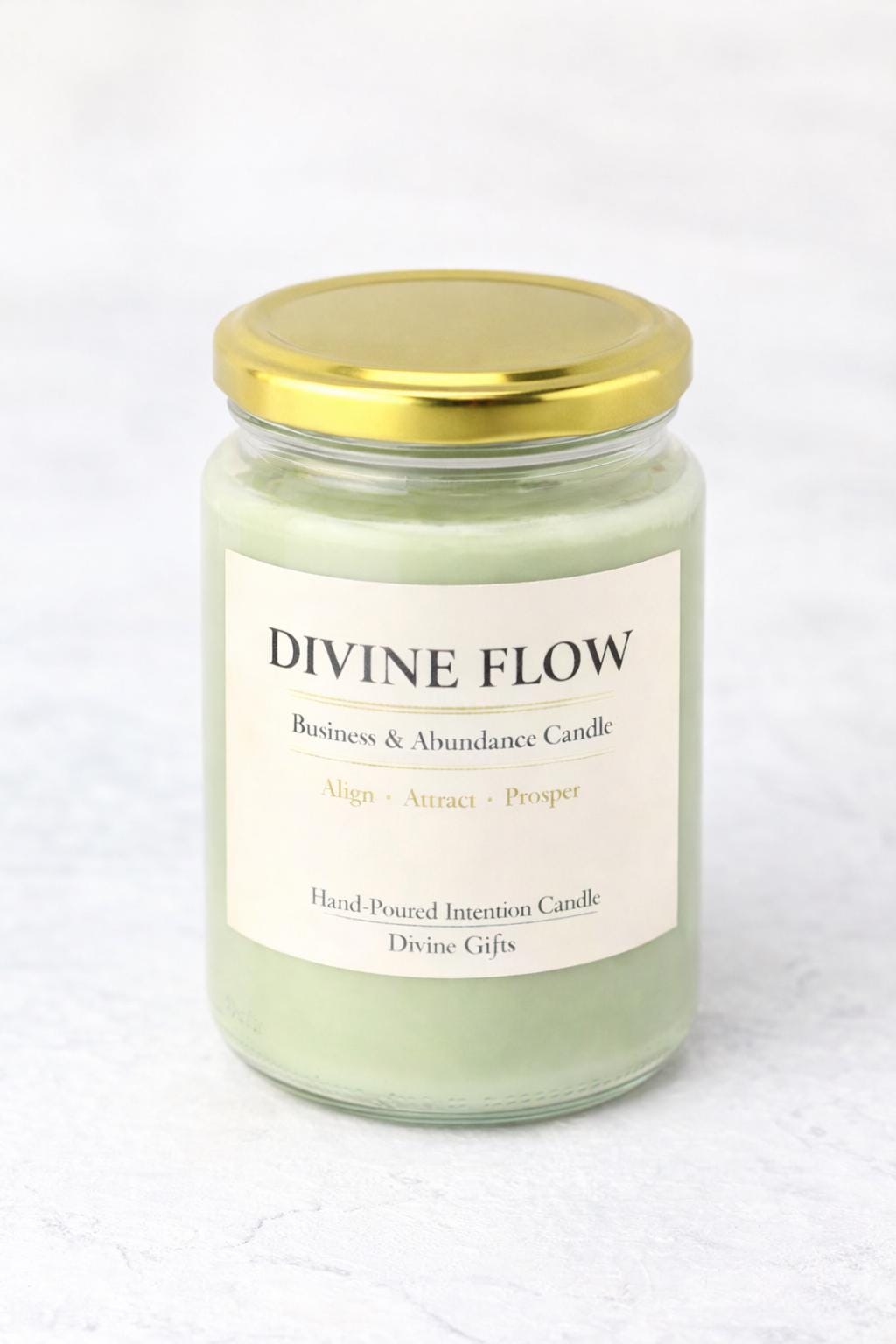 Divine Flow Business, Abundance Candle | Client Attraction, Success & Prosperity | Manifestation Intention Candle