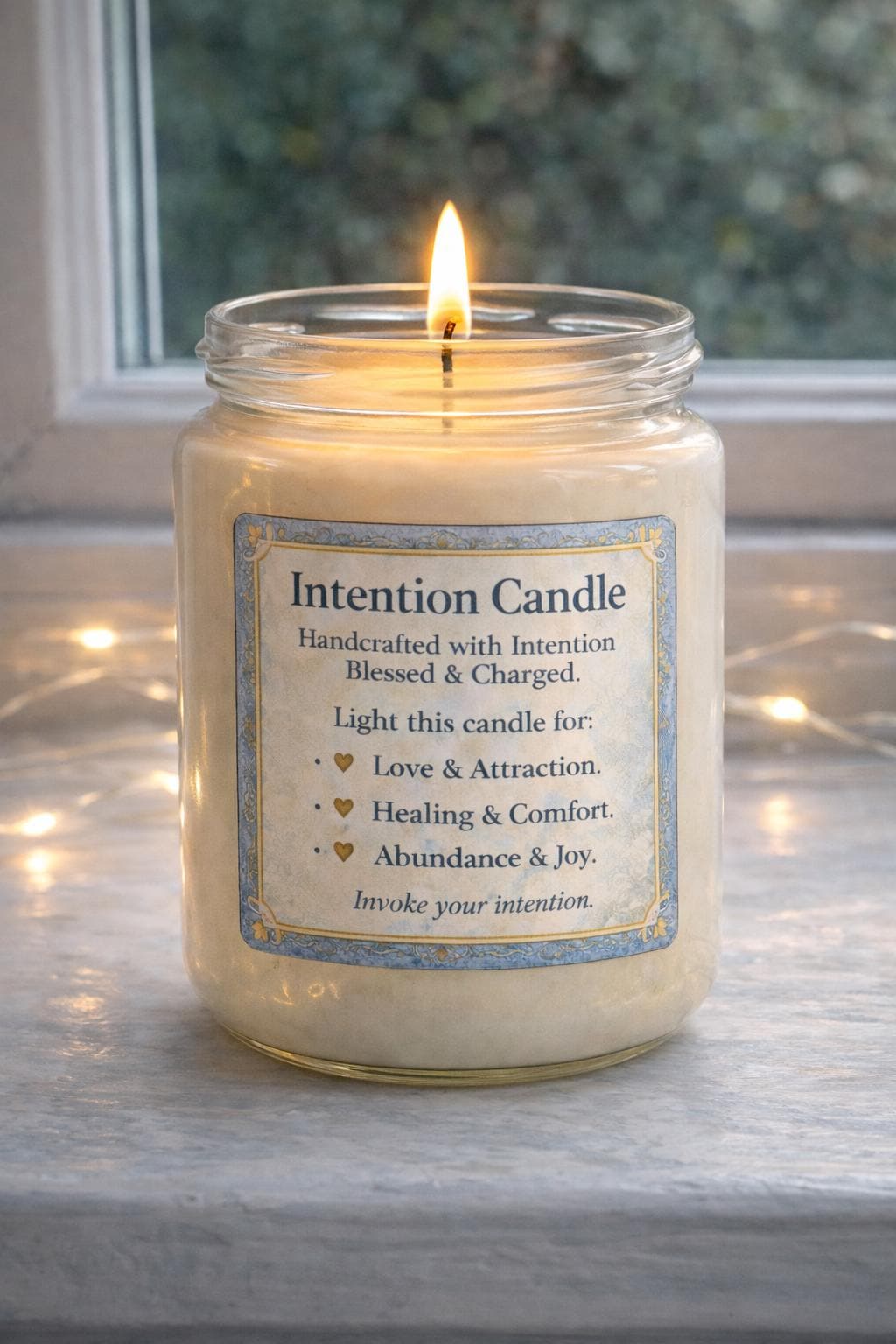 Intention Candle – Blessed, Charged Spiritual Candle for Love, Healing & Abundance | Handcrafted Ritual Candle