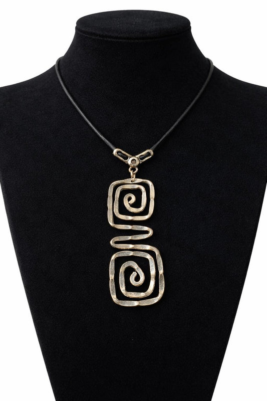 Spiral Protection Talisman Necklace | Spiritual Energy Pendant | Balance & Grounding, Handmade Amulet - Style 2