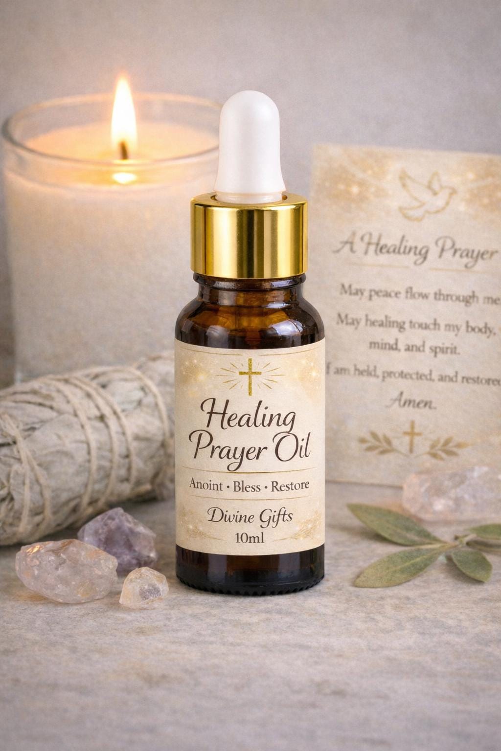 Healing Prayer Oil 10ml / 50ml | Anointing Oil for Peace, Comfort, Spiritual Healing | Prayer & Meditation Oil