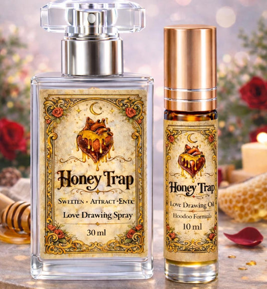 Honey Trap Love Drawing Oil 30ml | Hoodoo Attraction Oil | Sweeten & Entice Formula | Honey Rose Vanilla Spiritual Oil