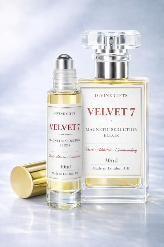 Velvet 7 Magnetic Seduction Elixir – Dark Sensual Perfume Oil – 30ml Spray & 10ml Roll On – Luxury Attraction Fragrance – Divine Gifts