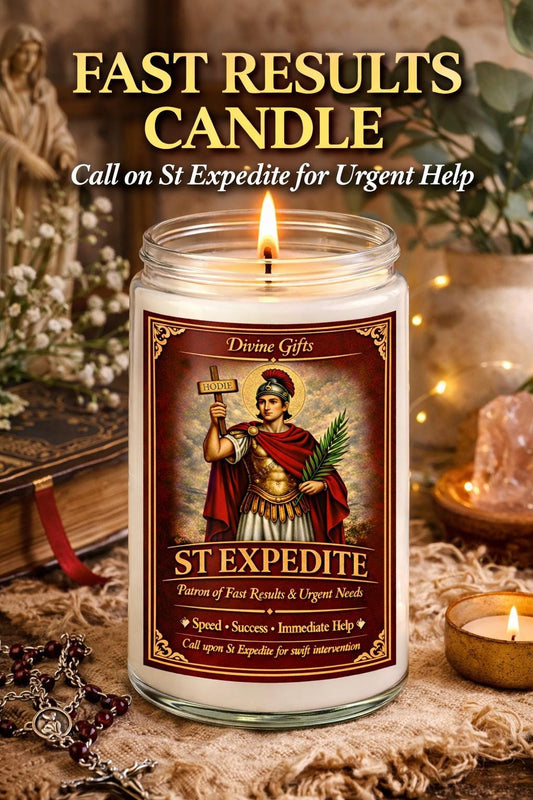 St Expedite Candle for Fast Results, Urgent Help & Success | Prayer Candle for Money, Luck Breakthrough | Spiritual Ritual Candle