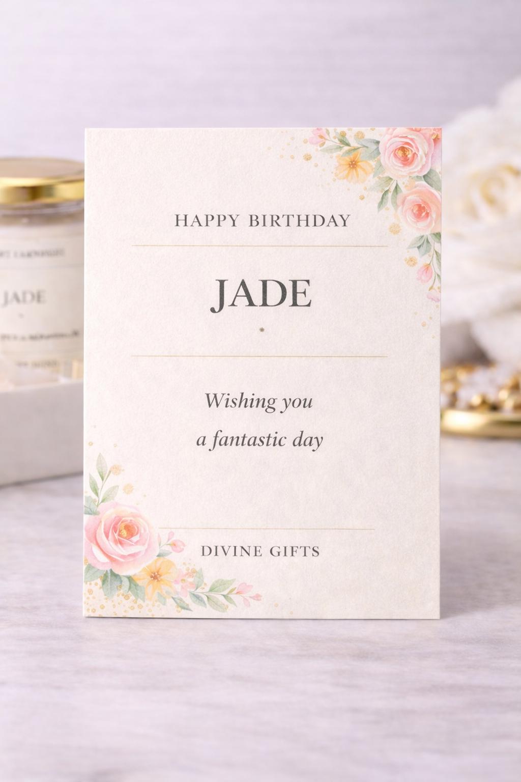 Personalised Birthday Candle Gift – Custom Name Birthday Candle, Floral Candle Gift, Luxury Birthday Gift for Her, Handmade UK