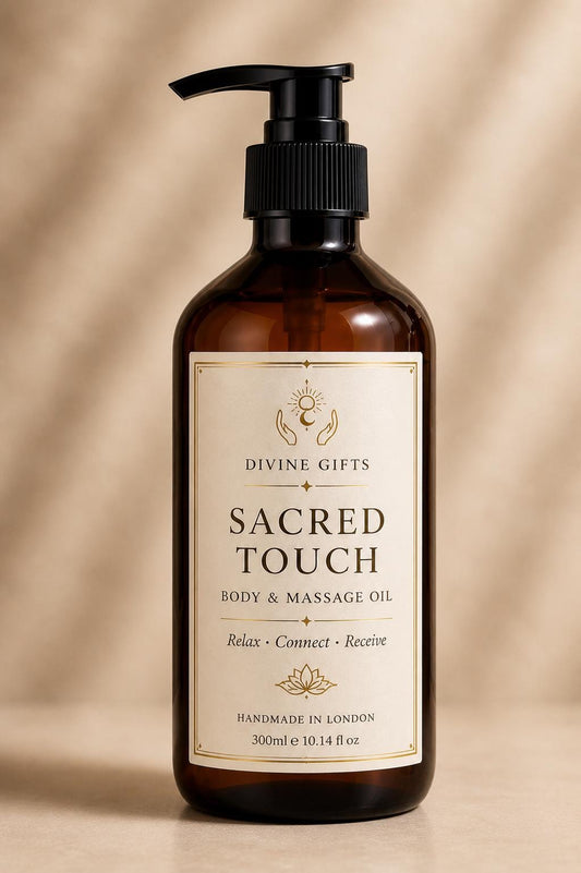 Sacred Touch Body Oil 300ml | Massage Oil for Relaxation & Intimacy | Self Love Ritual Oil | Luxury Spa Oil | Divine Gifts London