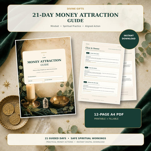 21-Day Money Attraction Guide, Manifestation Workbook, Abundance Journal (Digital Download)