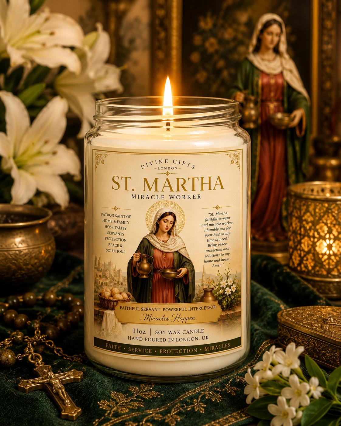 St Martha Miracle Worker Candle | Saint Martha Prayer Candle | Protection, Home & Family Blessing | Spiritual Devotional Candle