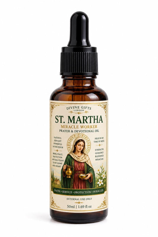 St Martha Miracle Worker Prayer Oil | Saint Martha Devotional Anointing Oil | Protection, Home Blessing & Spiritual Guidance | 50ml