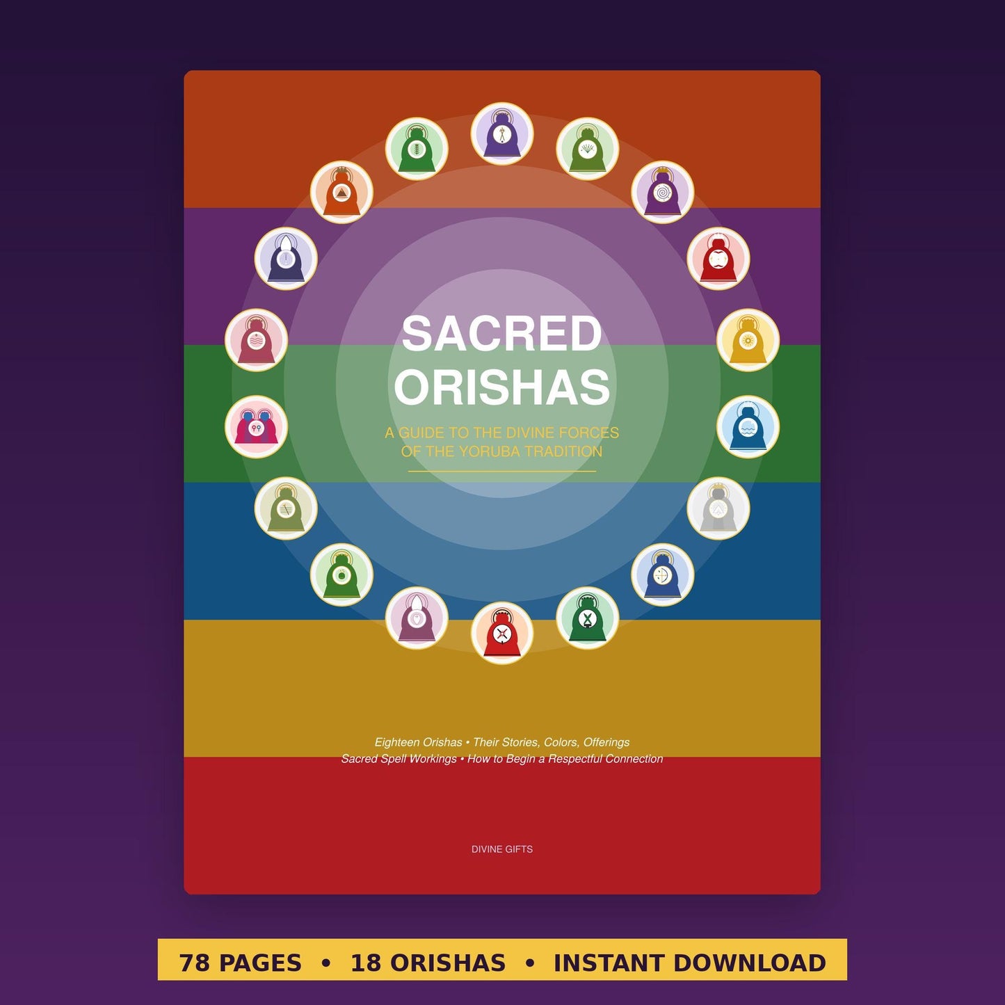 Orishas Ebook PDF, Santeria Spell Book, Yoruba Orisha Guide, 18 Orishas Altar & Ritual Book, Lucumi Digital Grimoire, Instant Download