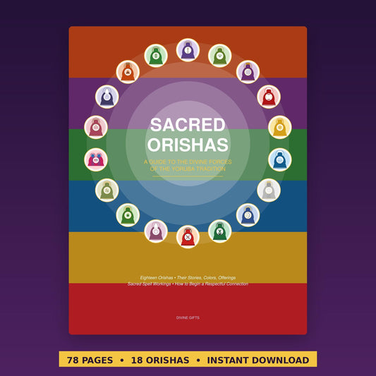 Orishas Ebook PDF, Santeria Spell Book, Yoruba Orisha Guide, 18 Orishas Altar & Ritual Book, Lucumi Digital Grimoire, Instant Download