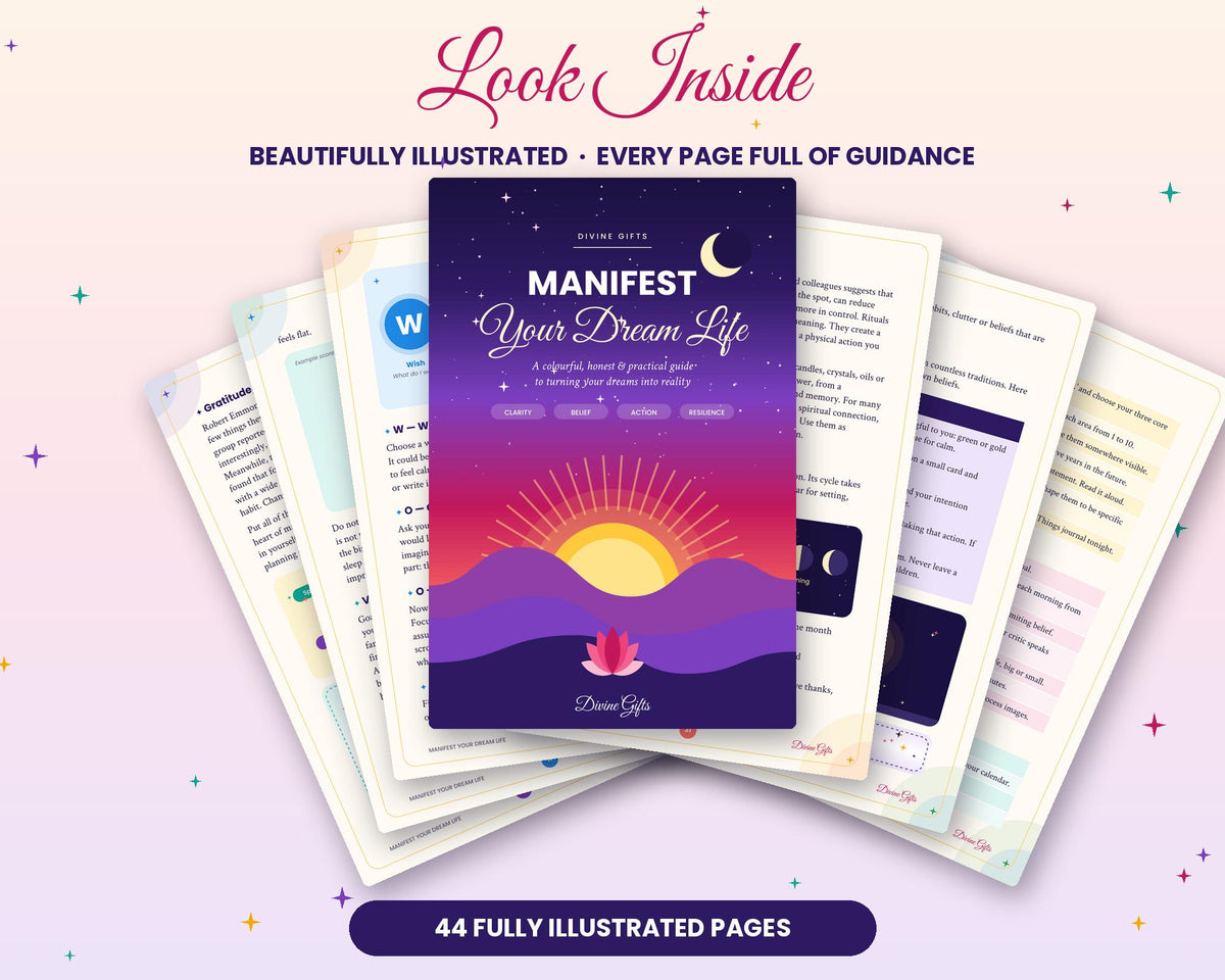 Manifest Your Dream Life Ebook, Manifestation Guide, Law of Attraction Book, 30 Day Manifesting Plan, Journal Prompts, Digital Download Printable PDF