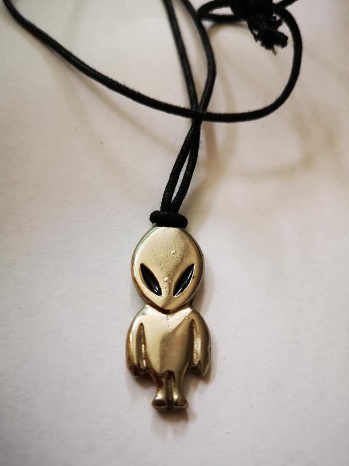 Kissys Cute Shiny Alien Pendant on a Cord Necklace