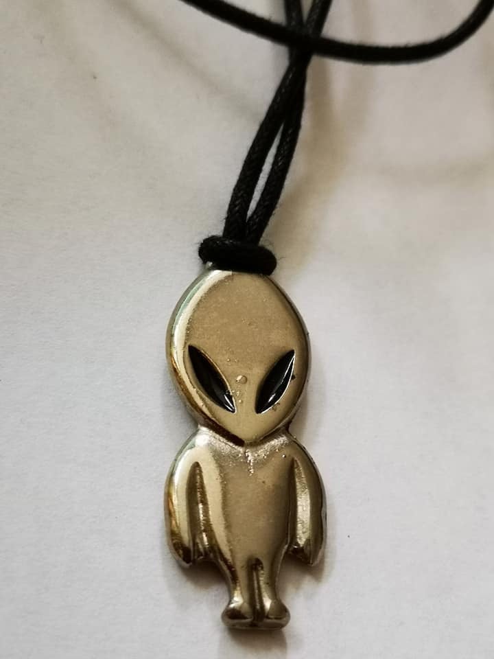 Kissys Cute Shiny Alien Pendant on a Cord Necklace