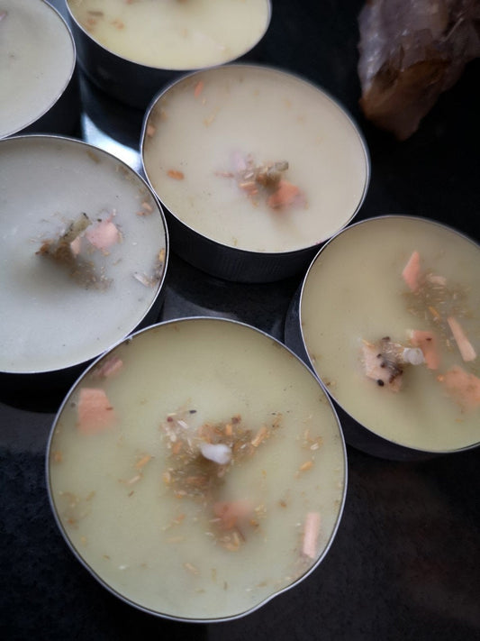 6 x  Peace & Happiness  Magickal  Candles - Wiccan - With Herbs and Roots