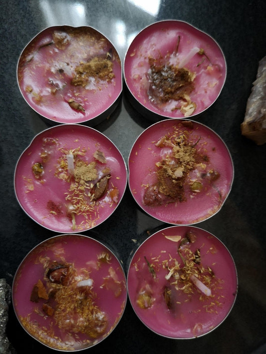 6 x Control or Bind your Lover Magickal Candles -  With Herbs and Roots