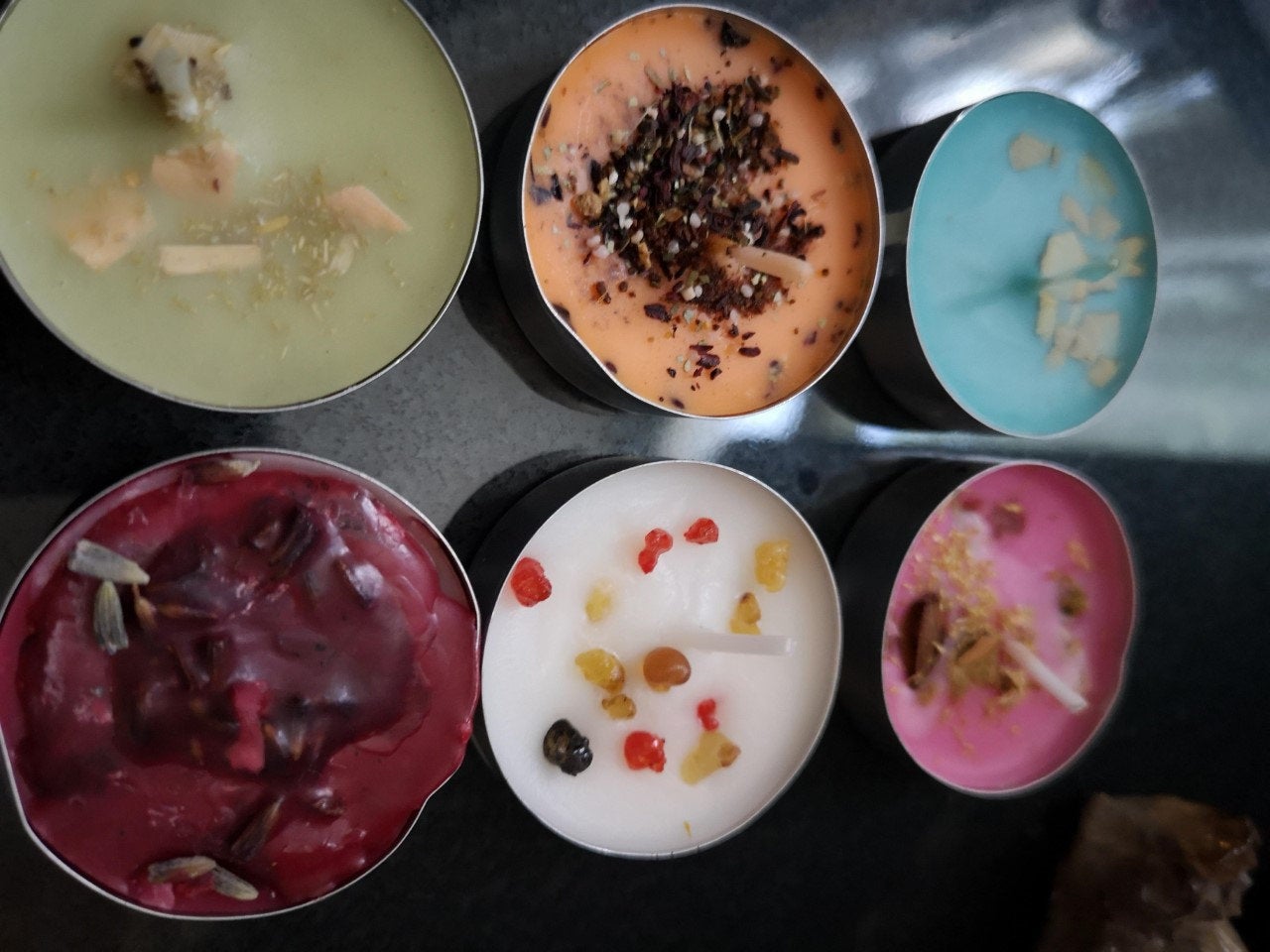 6 x Hoodoo Mixed Candles, Money, Love, Business, Spiritual, Peace & Binding - Magickal Candles - Wiccan - With Herbs and Roots