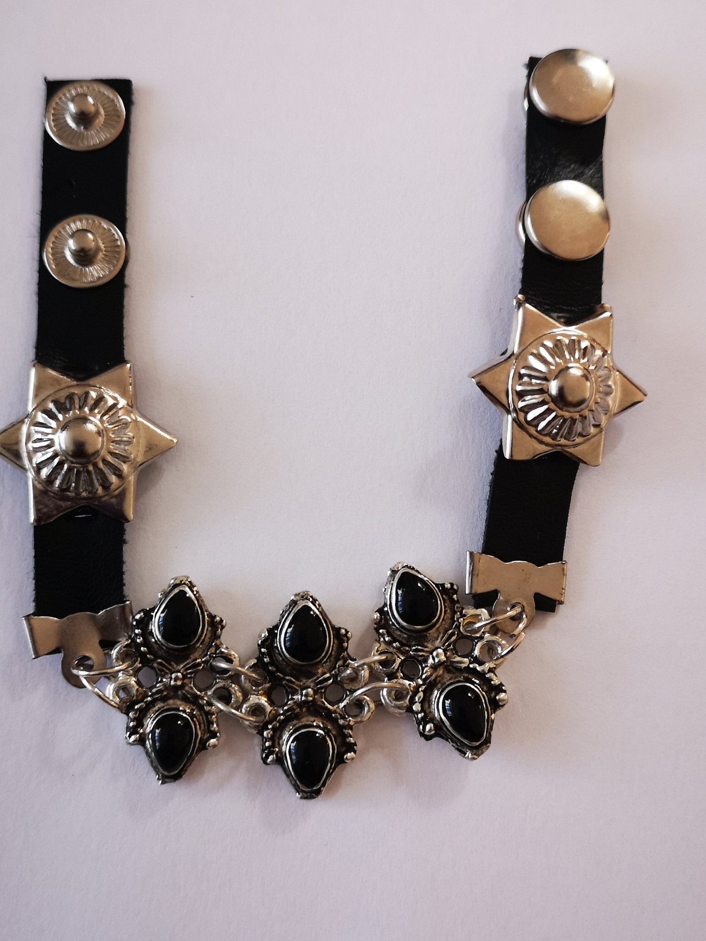Black Stone Protection , Silverstone Triple Charm Amulet Leatherette Bracelet for Women, Girls, Men.