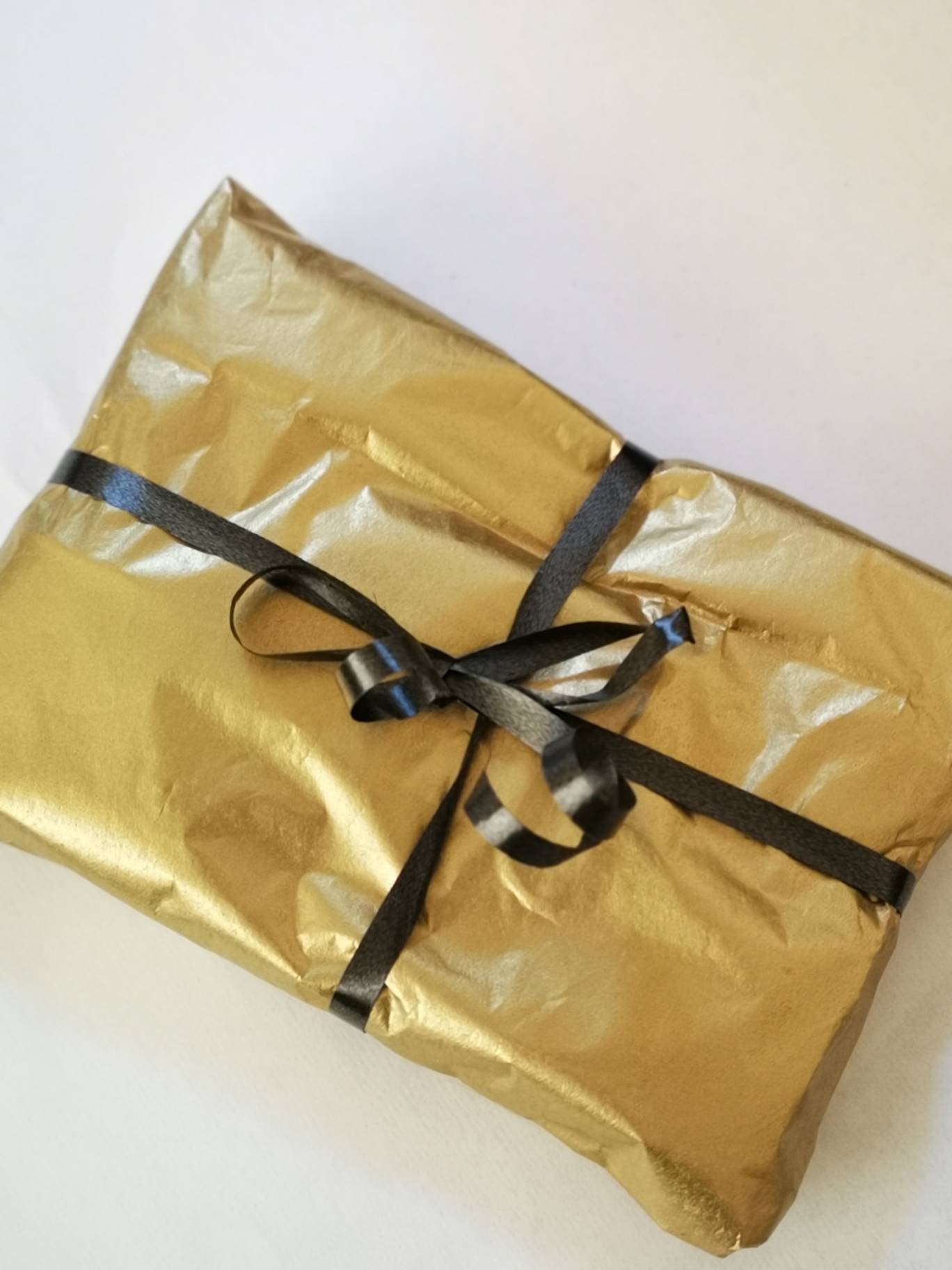 6 Coconut and Lemon Tealight Candles - Gift Set, Wrapped in Gold Paper.