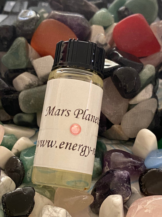 Mars Planetary Magical  Oil 10ml Bottle. - With crystals.Astrology, Anointing, Gift