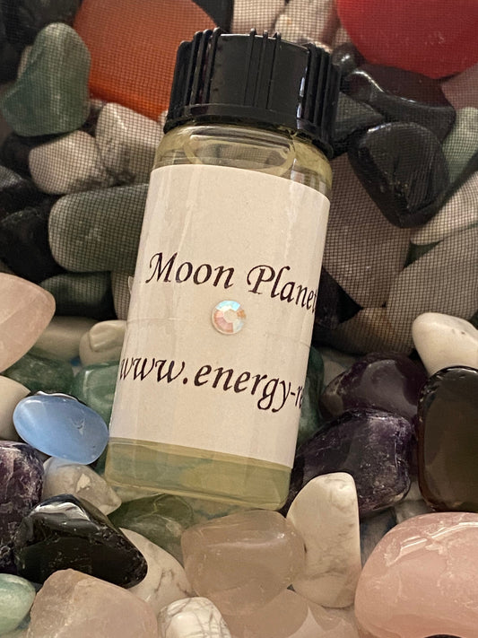 Moon Planetary Magical  Oil 10ml Bottle. - With crystals. Astrology, Anointing, Gift