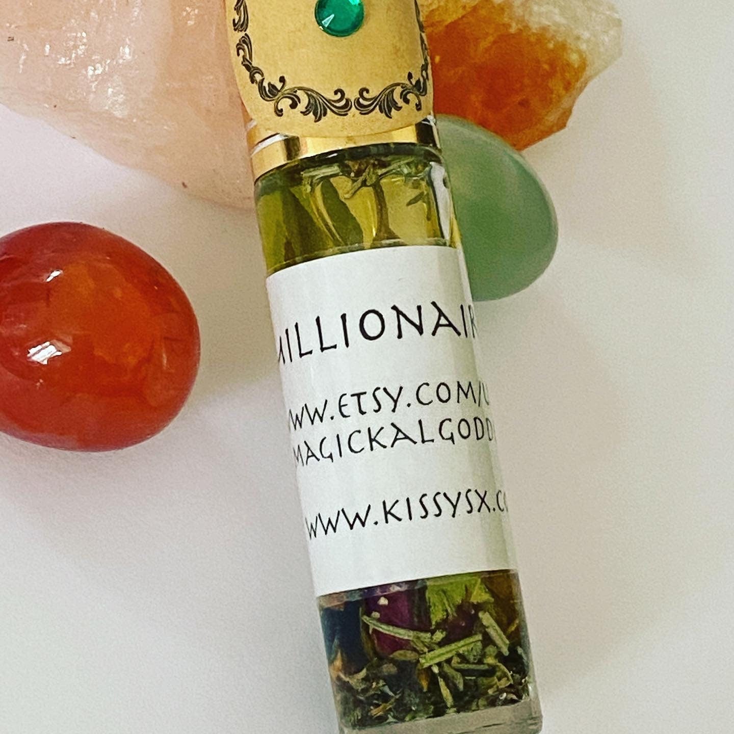 Millionaire Money Oil 10ml Roll on Bottle. - Hoodoo Magickal Herbal Oil With Herbs and Roots.