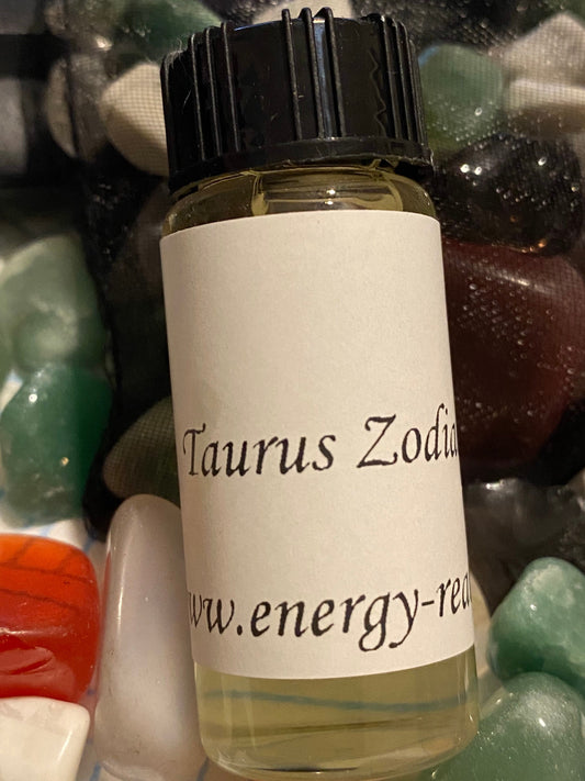 Taurus  Zodiac Oil 10ml Bottle. - With crystals. Astrology, Anointing, Planetary, Gift