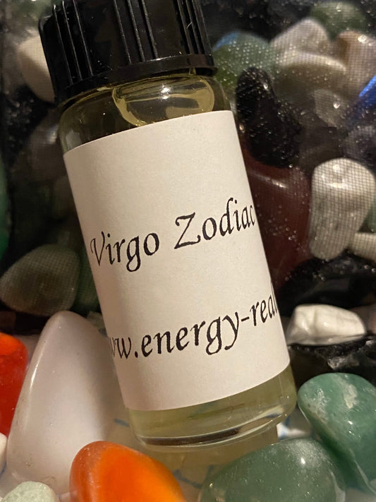 Virgo Zodiac Magical  Oil 10ml Bottle. - With crystals.Astrology, Anointing, Gift