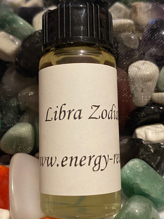 Libra Zodiac Magical  Oil 10ml Bottle. - With crystals. Astrology, Anointing, Gift