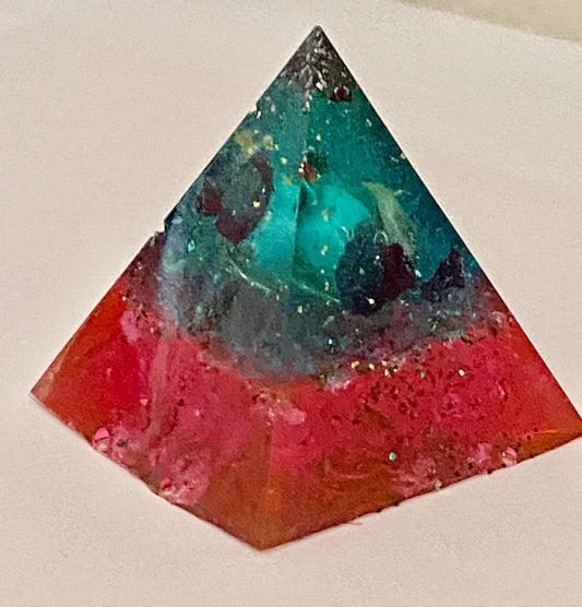 Orgone Orgonite Pyramid with Shungite, Lodestone, Crystals, Gem Stones, Copper, EMF Protection - Energy Realms 2 Sizes available.