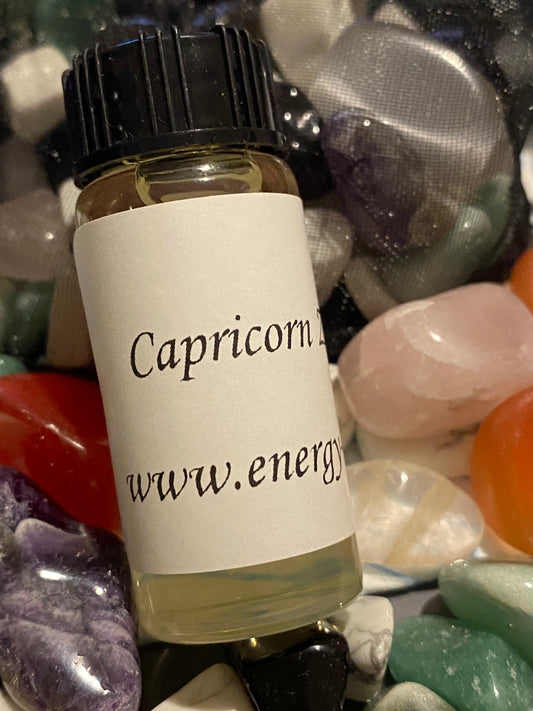 Capricorn Zodiac Magical  Oil 10ml Bottle. - With crystals.Astrology, Anointing, Gift