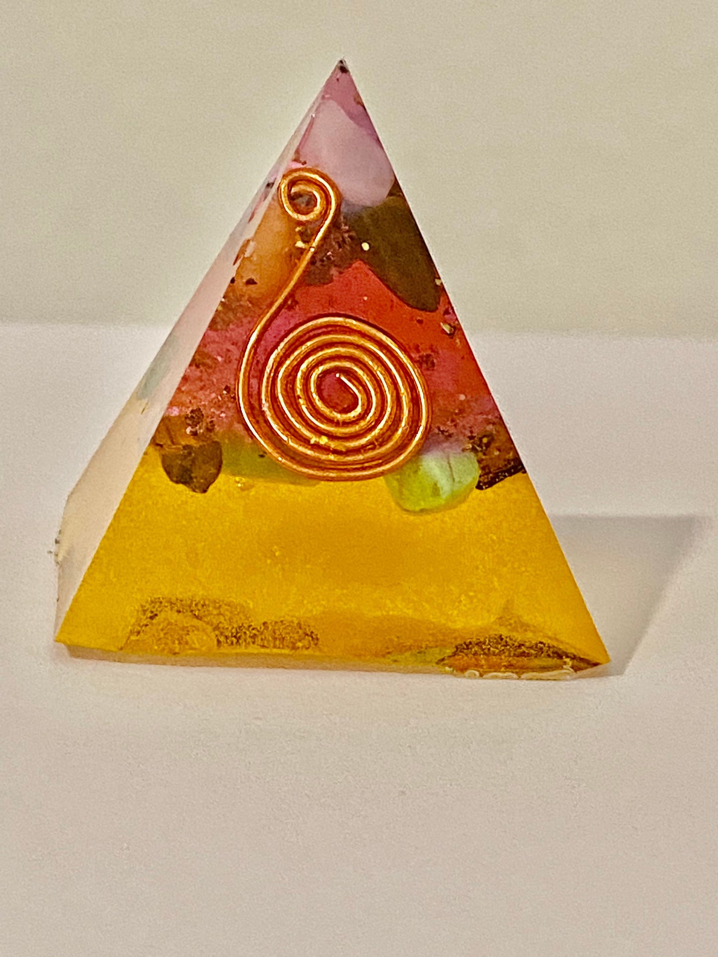 Orgone Orgonite Pyramid with Shungite, Lodestone, Crystals, Gem Stones, Copper, EMF Protection - Energy Realms 2 Sizes available. -PK-Y