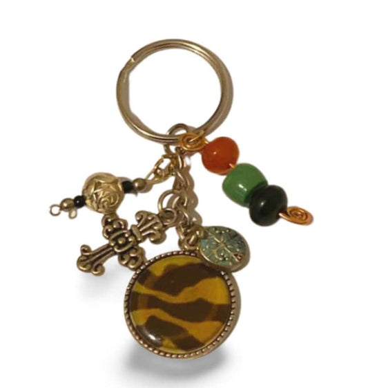 Multi Charm Keyring, Hand Bag Charm, Protection Charm with Beads, Gift For her, Birthday, Cute Gift.
