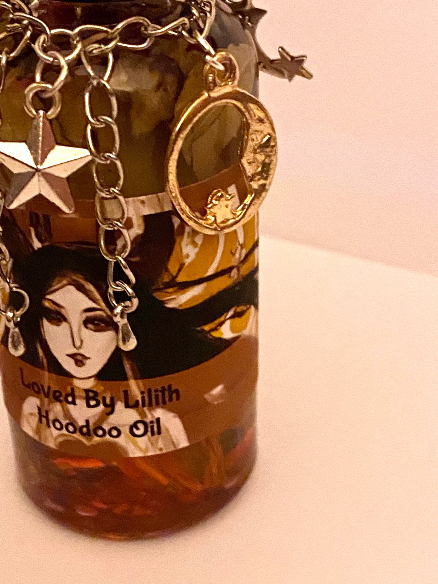 4 x Loved by Lilith Hoodoo Magickal Oil 50ml Dropper Bottle - With Herbs, Crystals and Roots.- Voodoo, Vodun, Santeria.