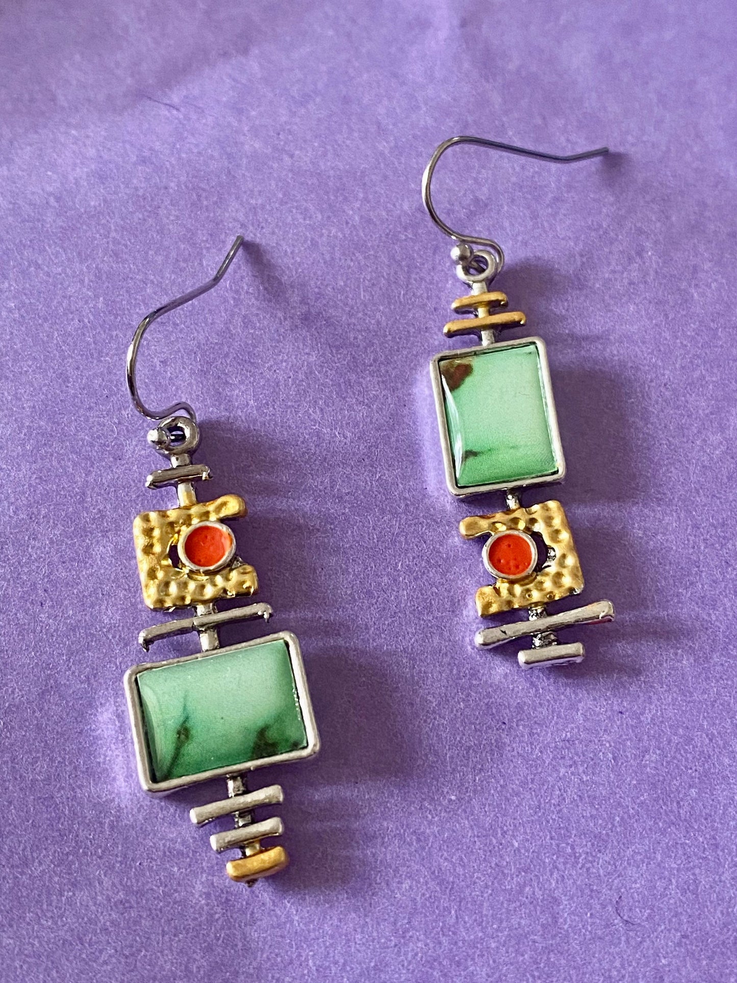Beautiful Boho colourful earrings. For women, girls tribal design. Gift, Style 2