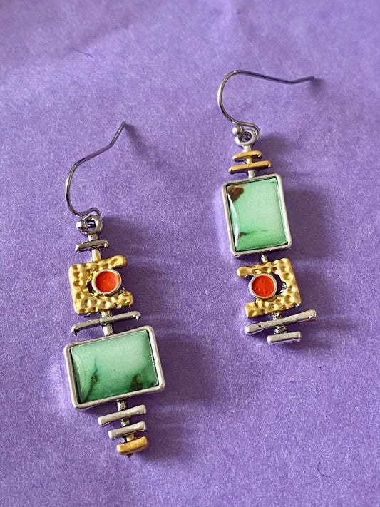 Beautiful Boho colourful earrings. For women, girls tribal design. Gift, Style 2
