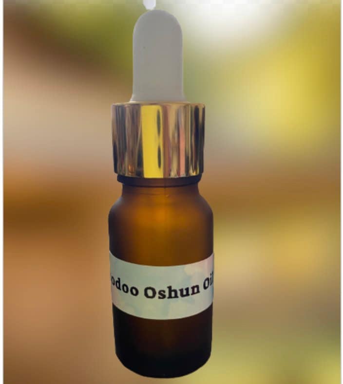 Hoodoo Oshun Oil. Use for Love, Prosperity, Fertility, Beauty, Abundance, Creativity.