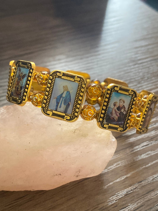 Holy Christian Bracelet.  With Rose Beads. Catholic | Ladies, Girls, Gift For her, Birthday, Cute Gift.